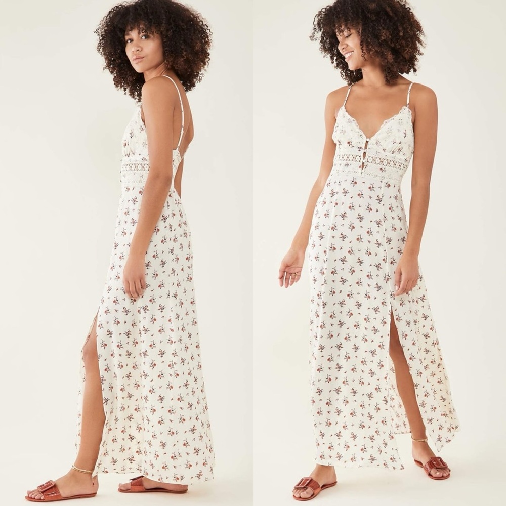 Free People Intimately Out & About Maxi Slip Dress in Ivory - Picture 2 of 10